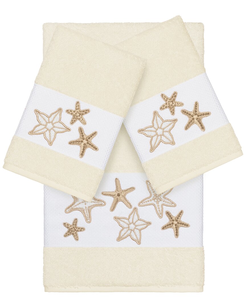 Shop Linum Home Textiles Lydia Turkish Cotton 3pc Embellished Towel Set