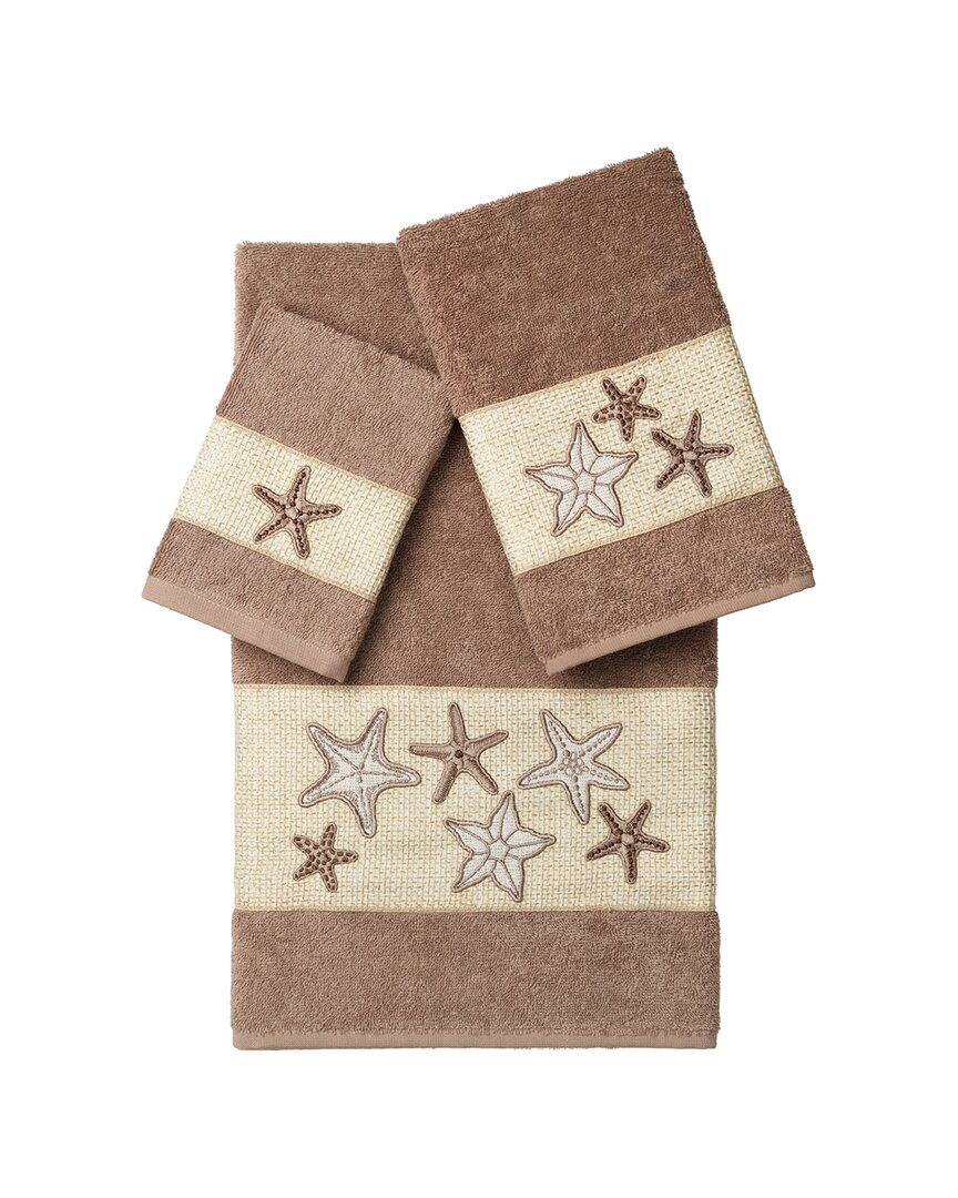 Shop Linum Home Textiles Lydia Turkish Cotton 3pc Embellished Towel Set