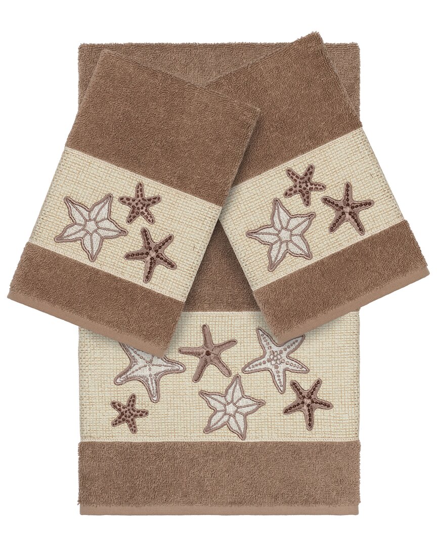 Shop Linum Home Textiles Lydia Turkish Cotton 3pc Embellished Towel Set