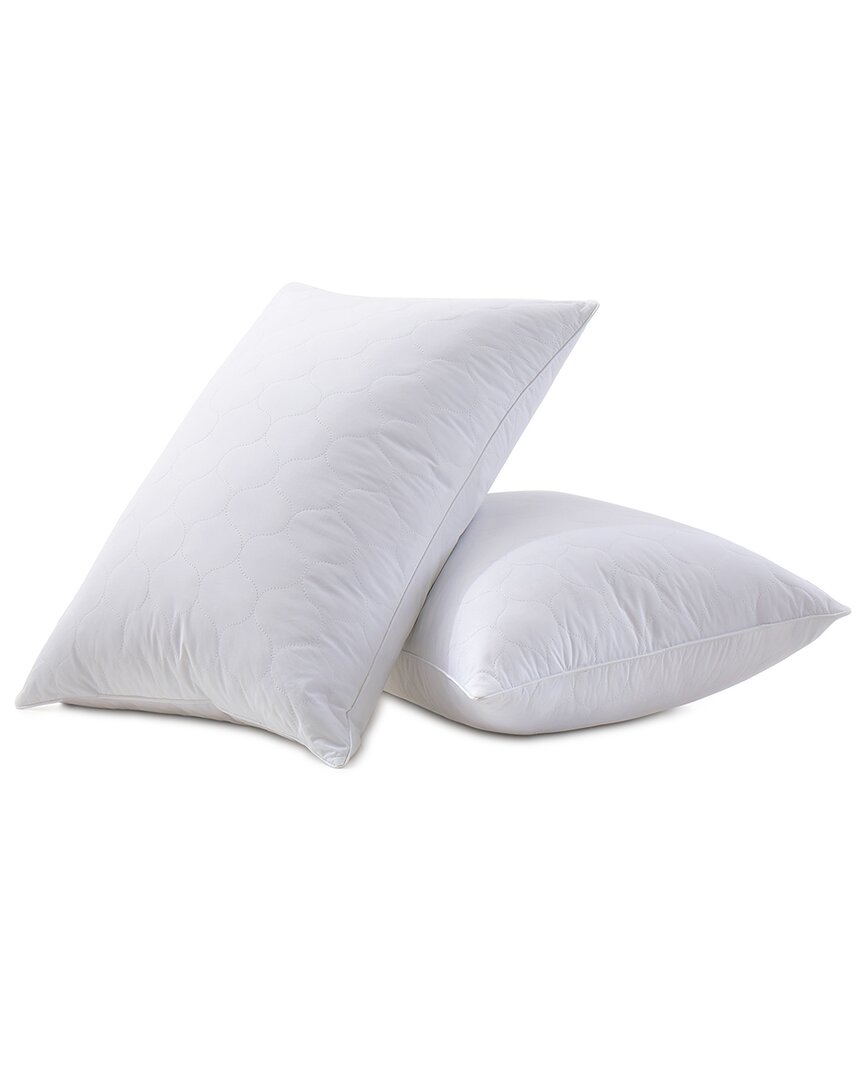 Unikome Set Of 2 Medium Goose Feather Down Pillows In White