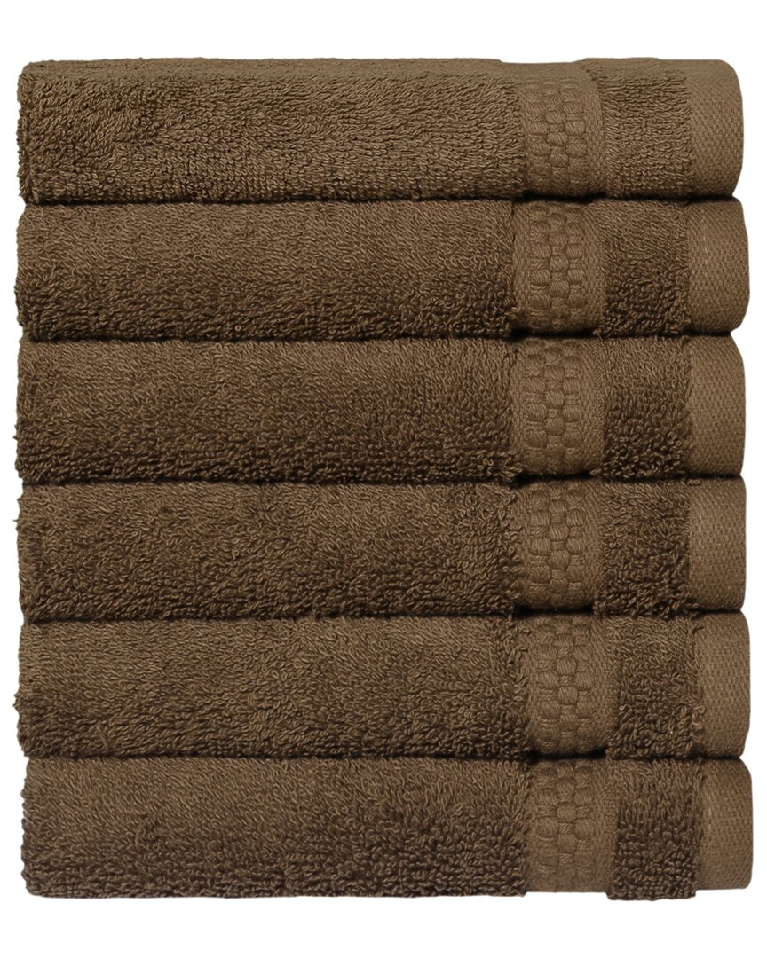 Linum Home Textiles Starlight Turkish Cotton Terry Washcloths Set In Brown