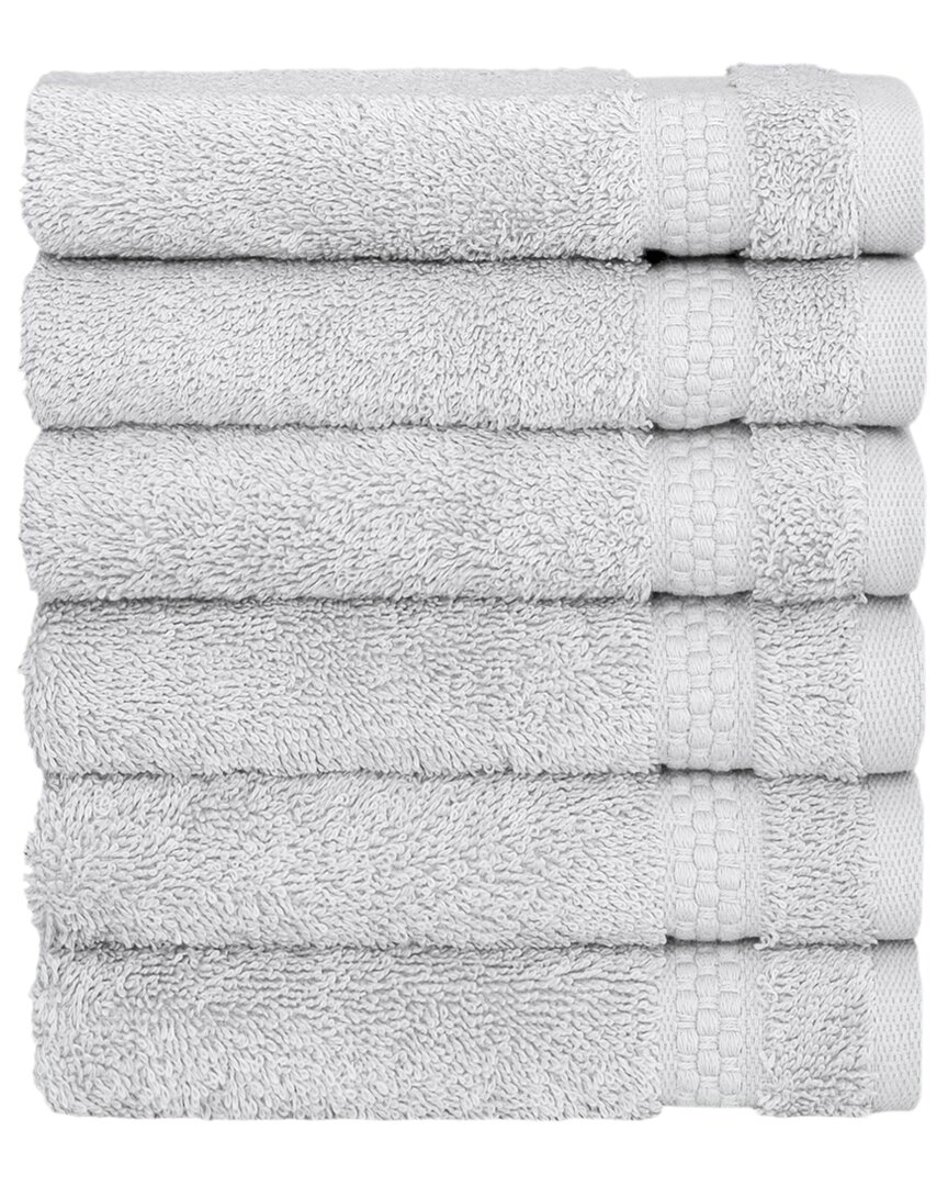 Shop Linum Home Textiles Starlight Turkish Cotton Terry Washcloths Set In Grey