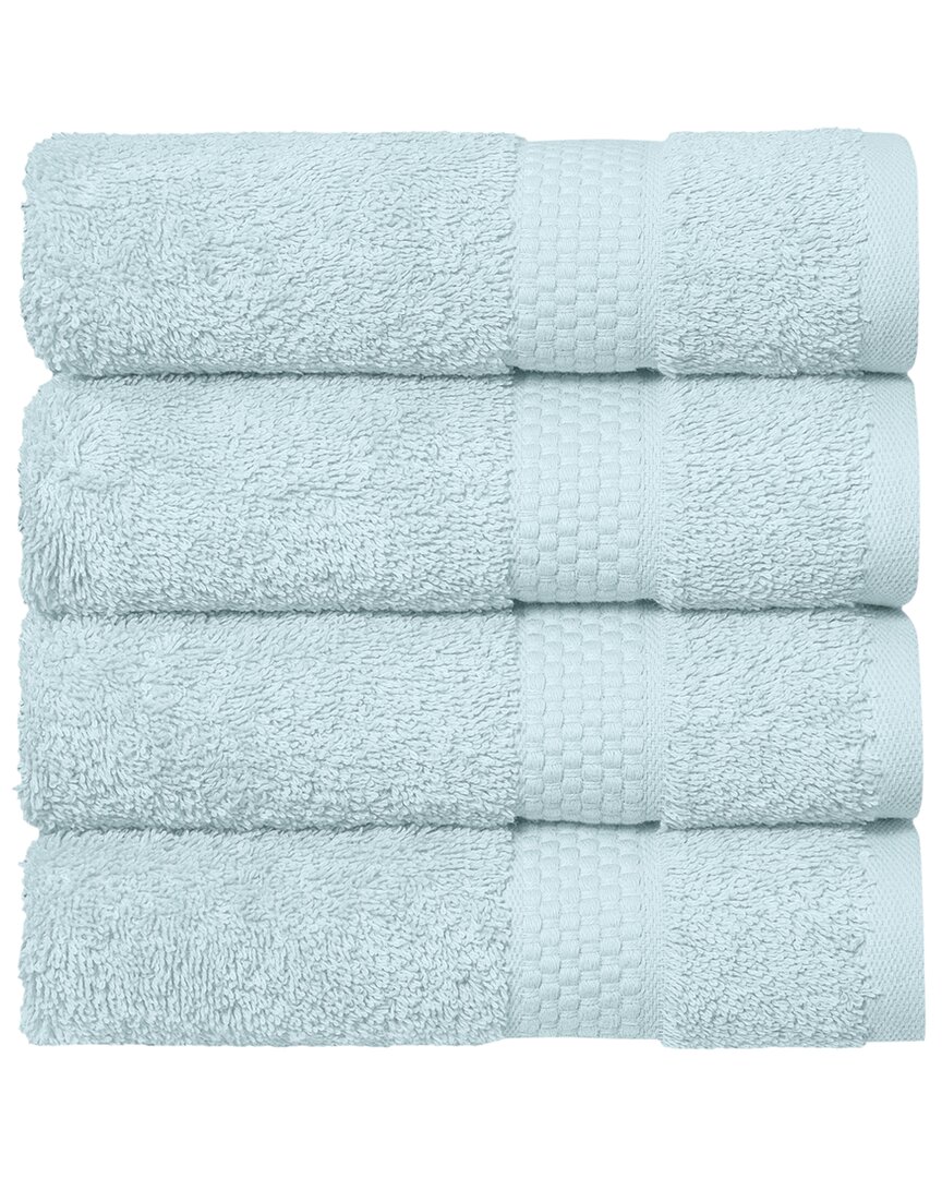 Linum Home Textiles Starlight Turkish Cotton Terry Hand Towels Set In Blue