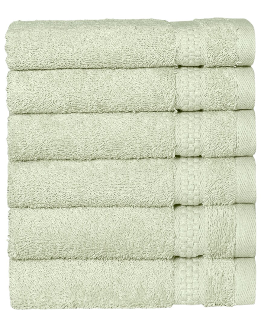 Linum Home Textiles Starlight Turkish Cotton Terry Washcloths Set In Green