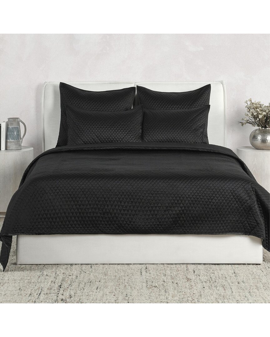 Villa By Classic Home Winthrop Sateen Quilt In Black