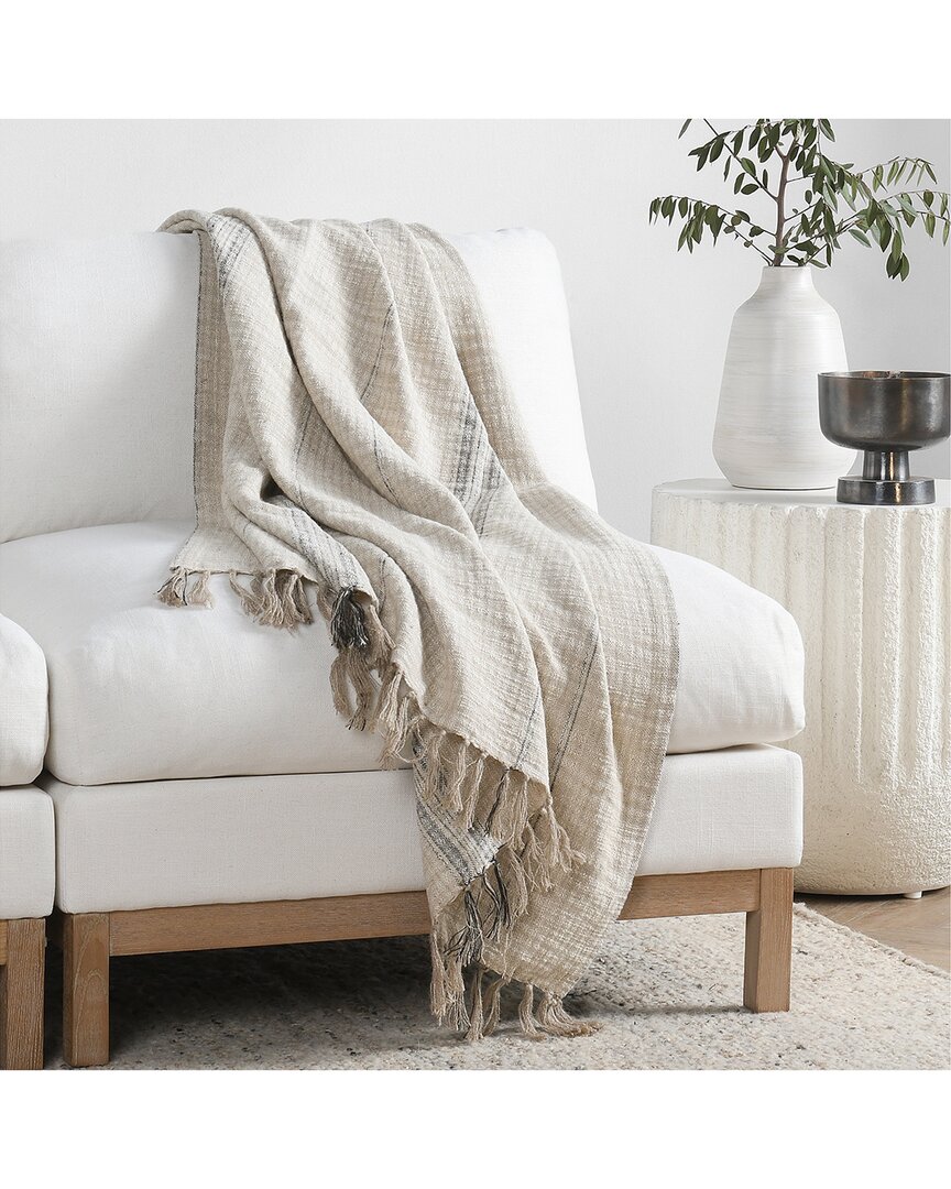 Villa By Classic Home Lea Throw Blanket In White