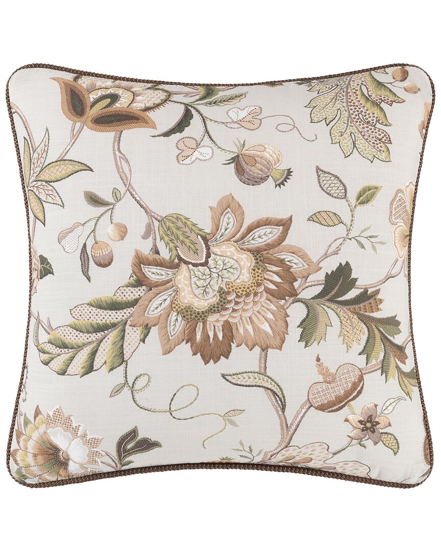 Rose Tree Esmeralda Jacobean Print Decorative Square Pillow