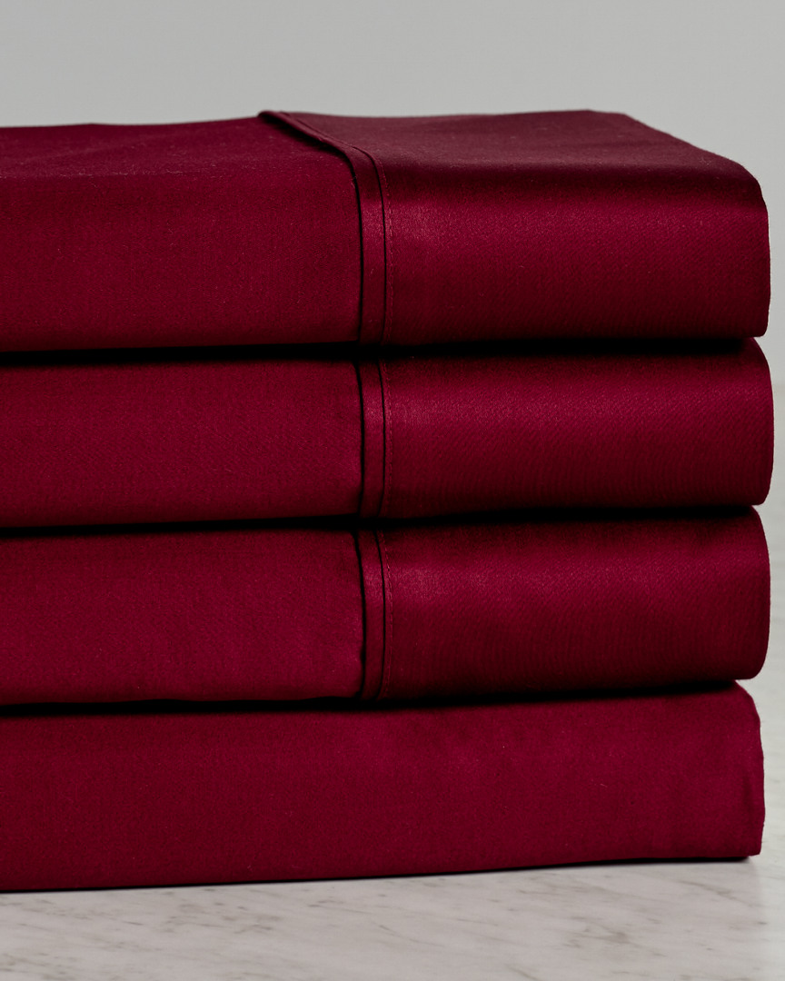 Superior Do Not Use 800tc Egyptian Cotton Solid Sheet Set In Burgundy