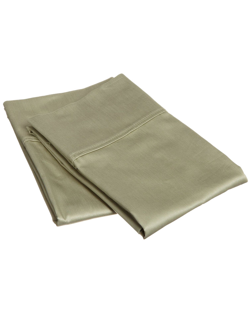 Superior 300 Thread Count Egyptian Cotton Pillowcases In Green
