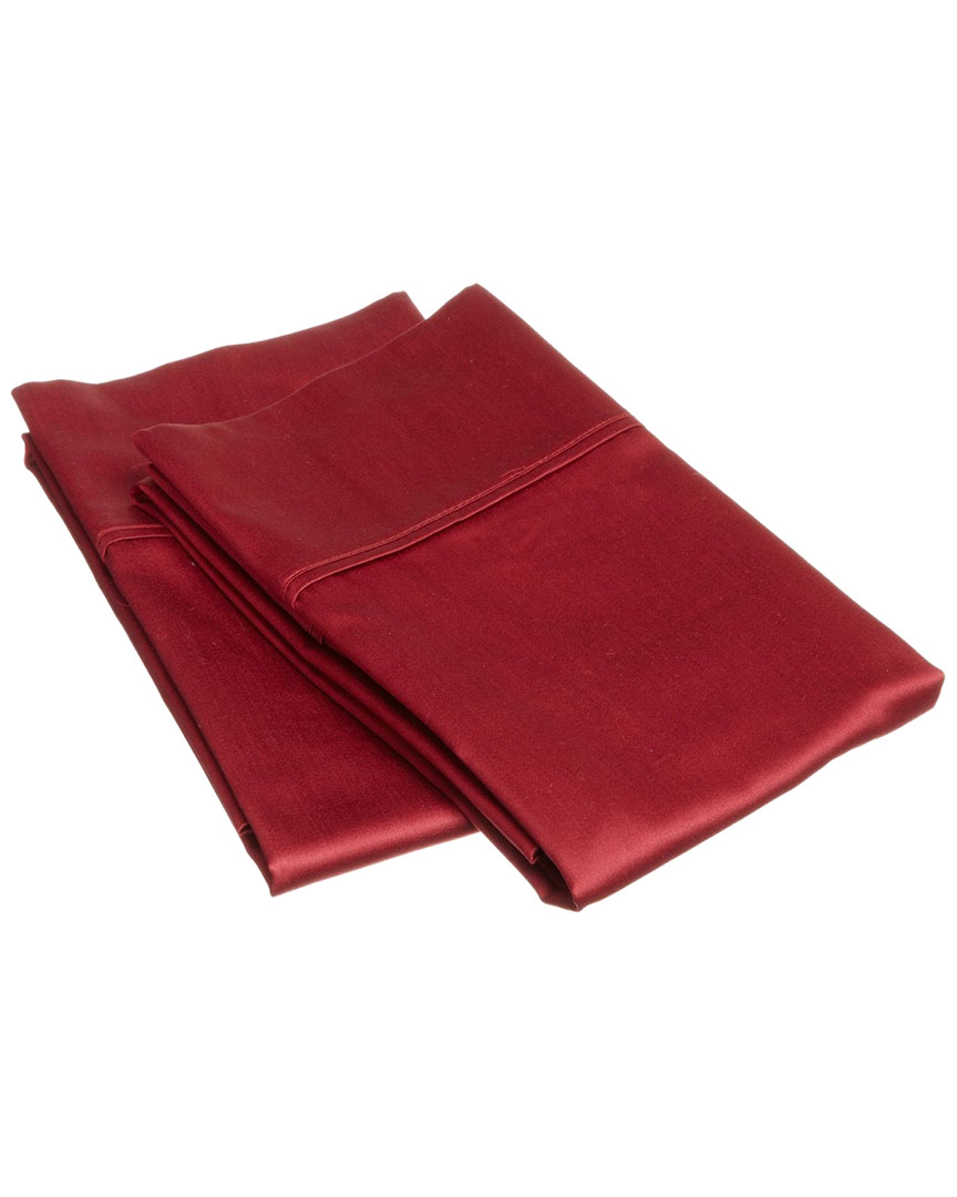 Superior 400 Thread Count Egyptian Cotton Pillowcases In Red