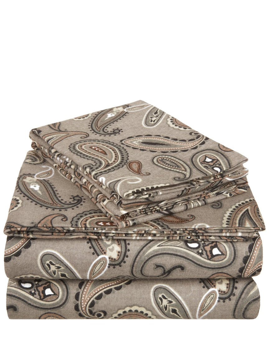 Superior Flannel Paisley Printed Sheet Set