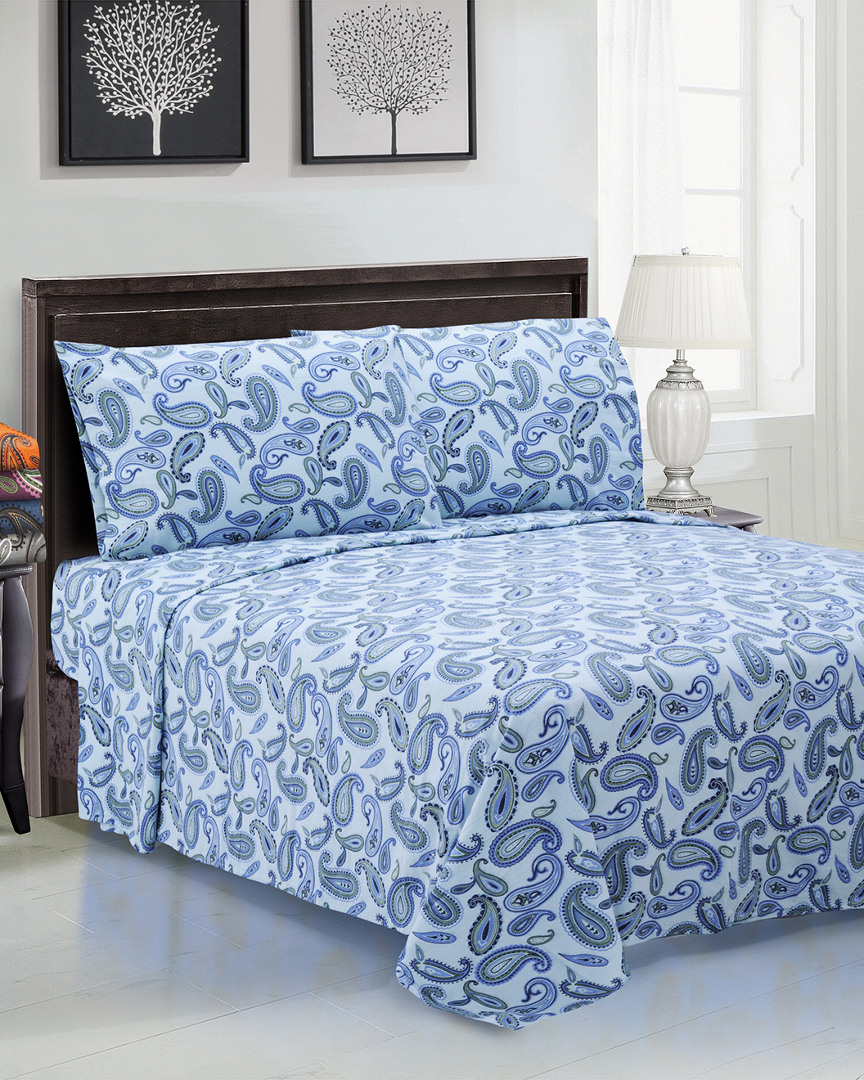 Superior Flannel Paisley Printed Sheet Set