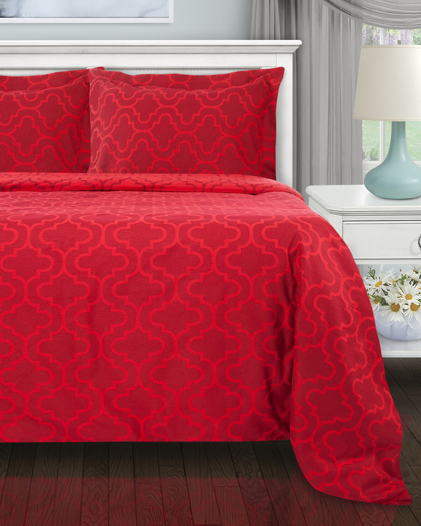 Superior Flannel Trellis Printed Sheet Set