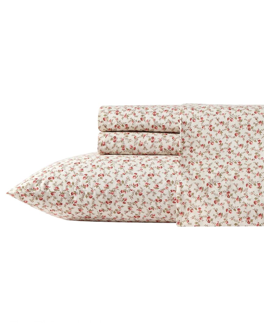 Laura Ashley 200 Thread Count Sweet Success Cotton Percale Sheet Set