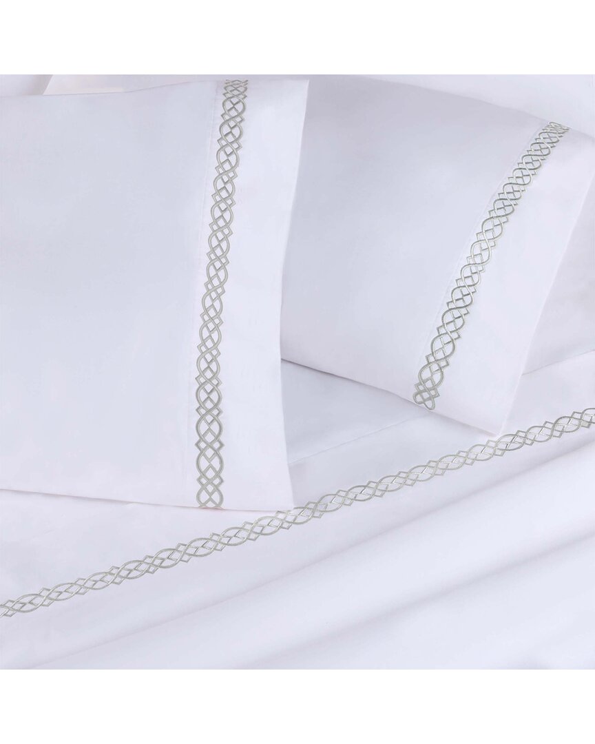 Superior Set Of 2 Egyptian Cotton 1000 Thread Count Embroidered Pillowcases