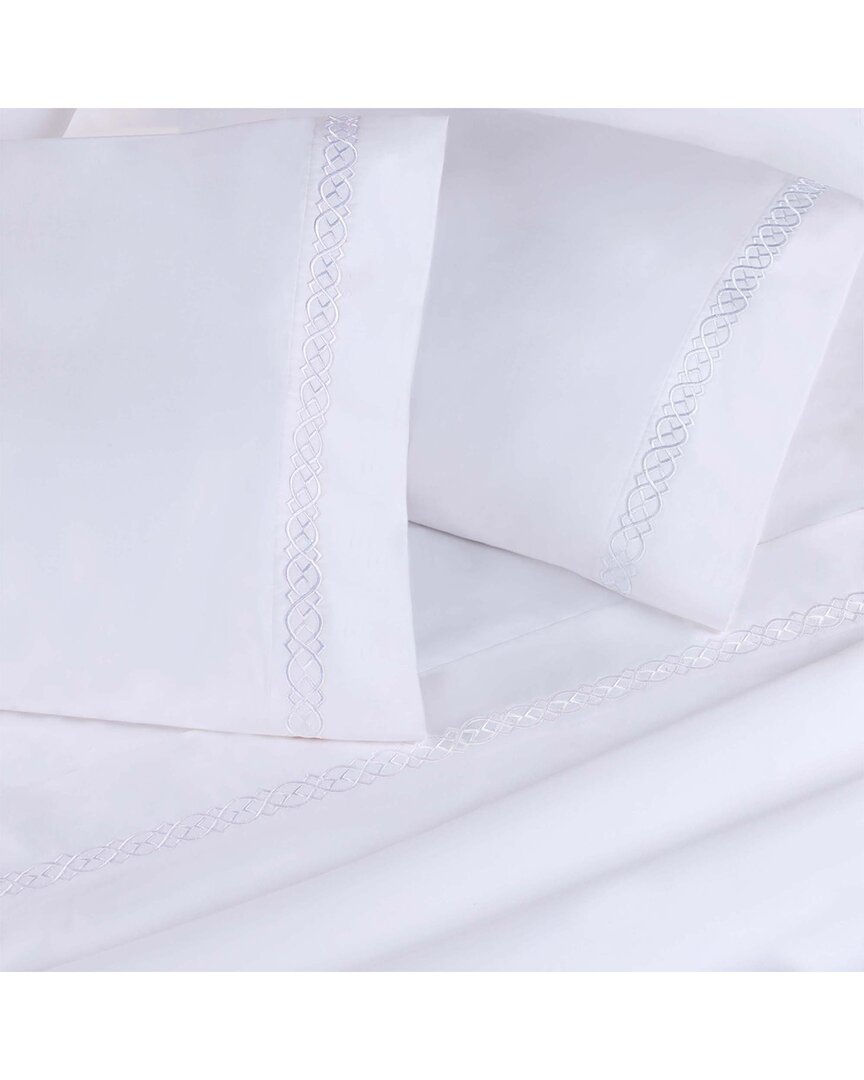 Superior Set Of 2 Egyptian Cotton 1000 Thread Count Embroidered Pillowcases