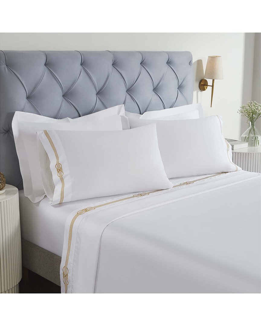 Superior Spring Blooms Cotton Two-line Embroidered Deep Pocket Bed Sheet Set