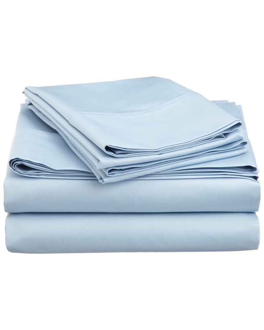 Superior Blend Solid 600 Thread Count Deep Pocket Sheet Set In Blue