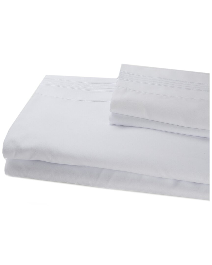 Linum Home Textiles 1800tc Brushed Microfiber Sheet Set In White