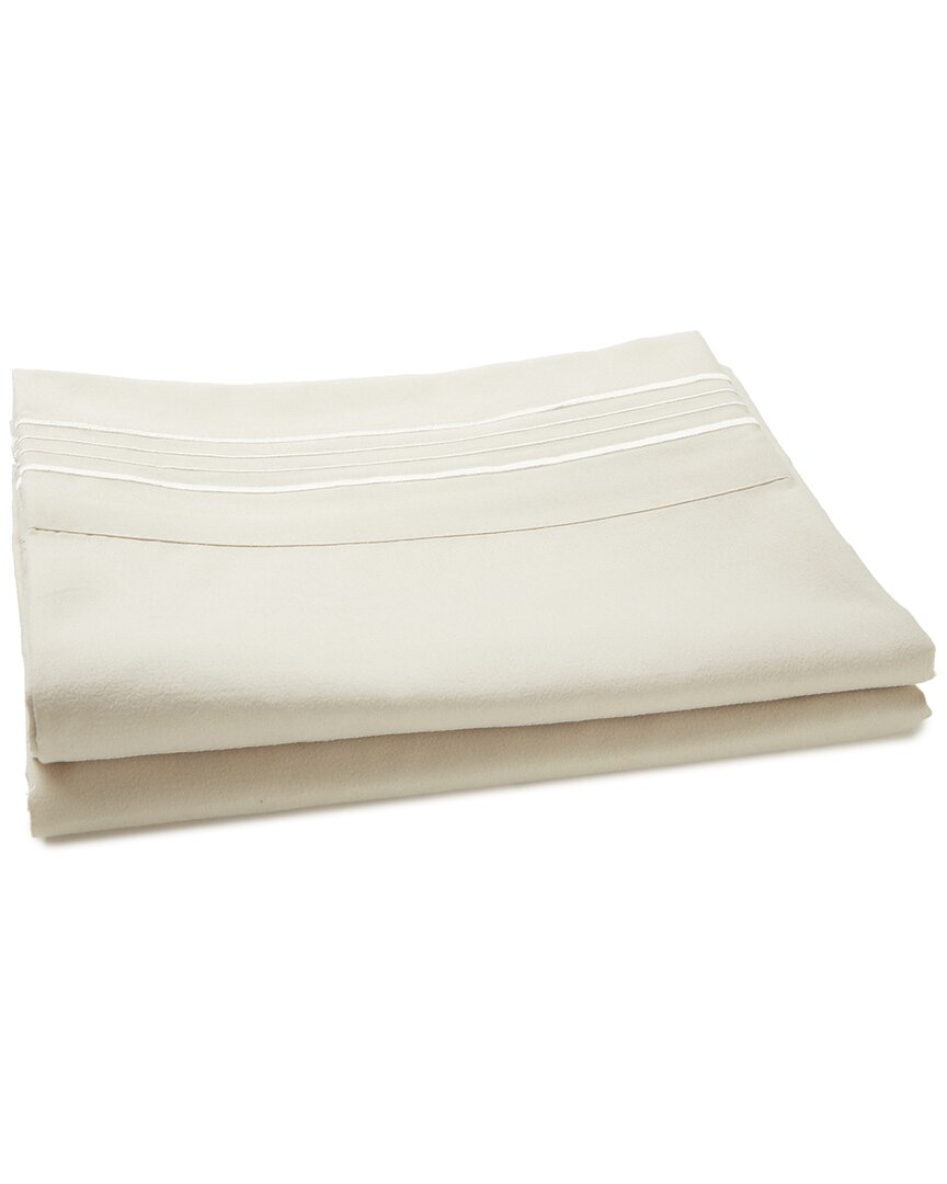 Linum Home Textiles 1800tc Brushed Microfiber Standard Pillowcase (2pc Set) In Beige