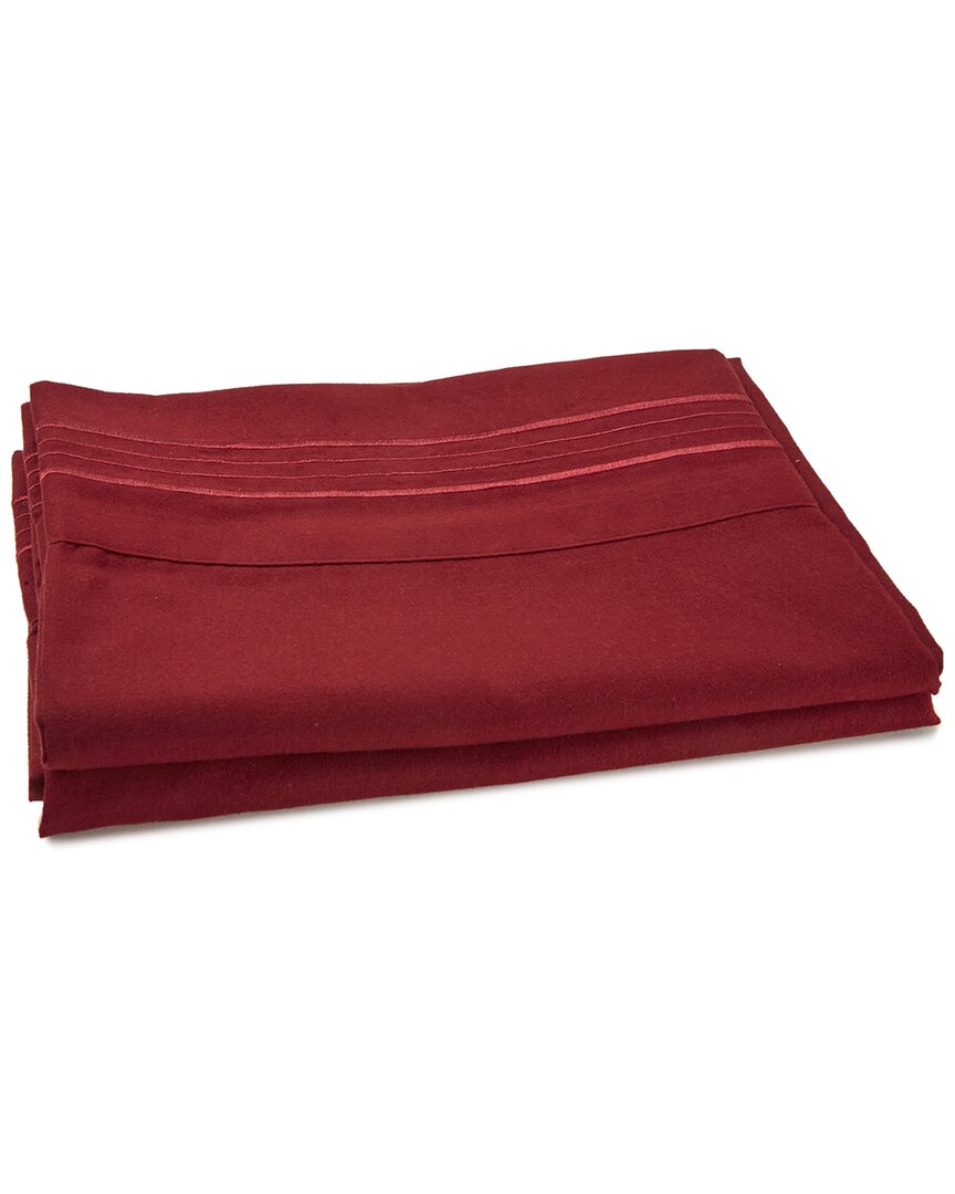Linum Home Textiles 1800tc Brushed Microfiber Standard Pillowcase (2pc Set) In Burgundy
