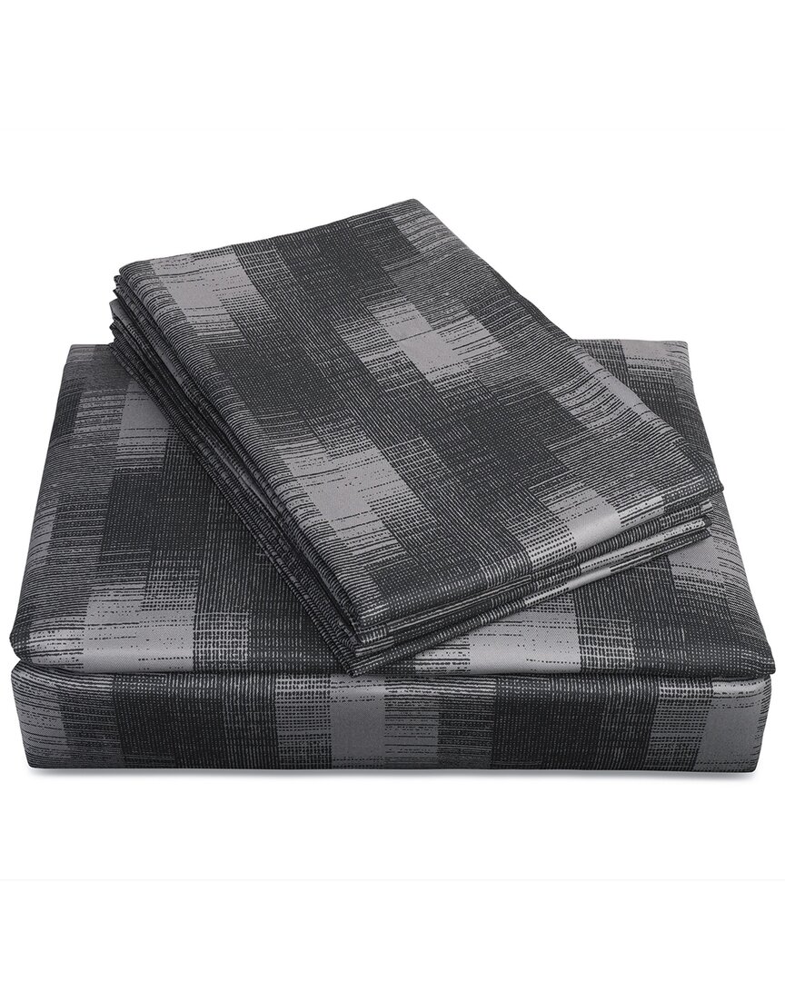 Ecko Unltd Shaded Stripe Microfiber Sheet Set In Grey