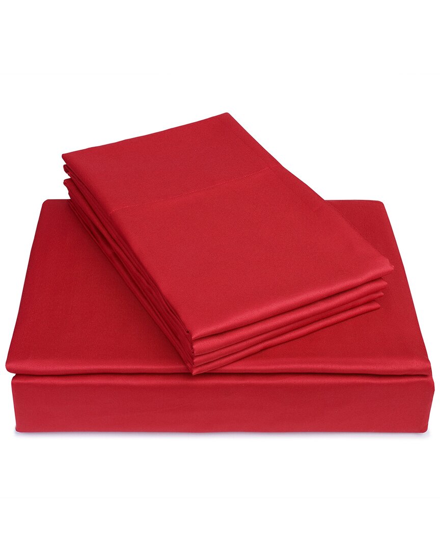 Ecko Unltd Solid Microfiber Sheet Set In Red