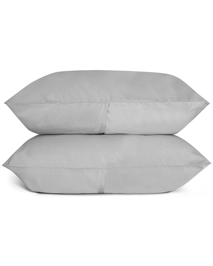 Bombacio Linens Sunrise Cloud Grey Sateen Set Of 2 Pillow Cases