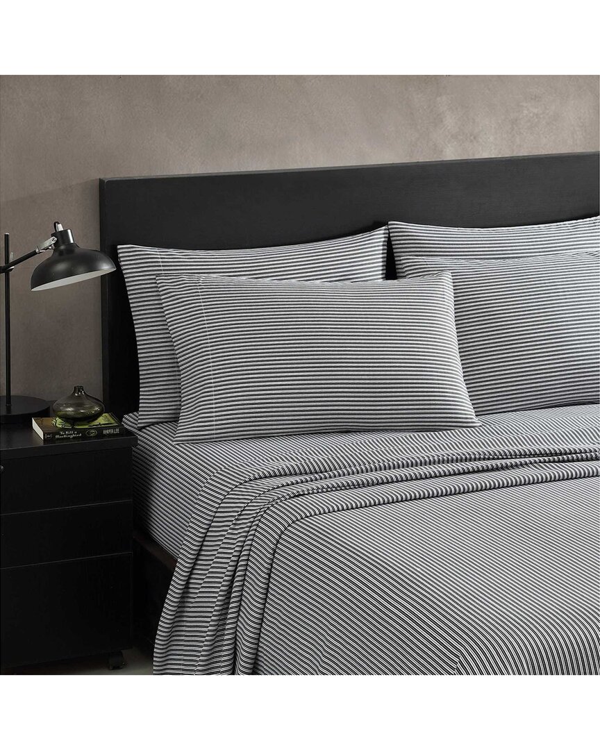 KENNETH COLE NEW YORK KENNETH COLE NEW YORK TWILL STRIPE TEXTURE LIGHTWEIGHT SHEET SET 