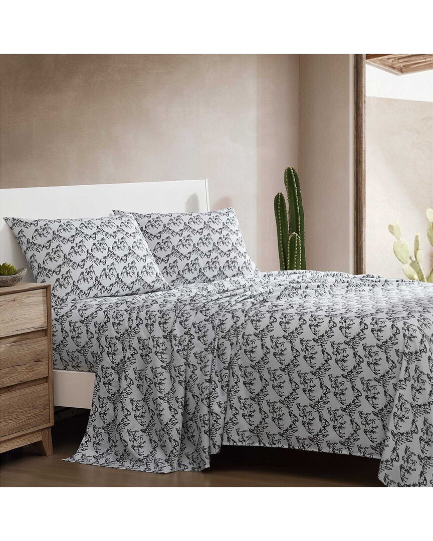 Wrangler Mustangs Ultra Soft Sheet Set In Black