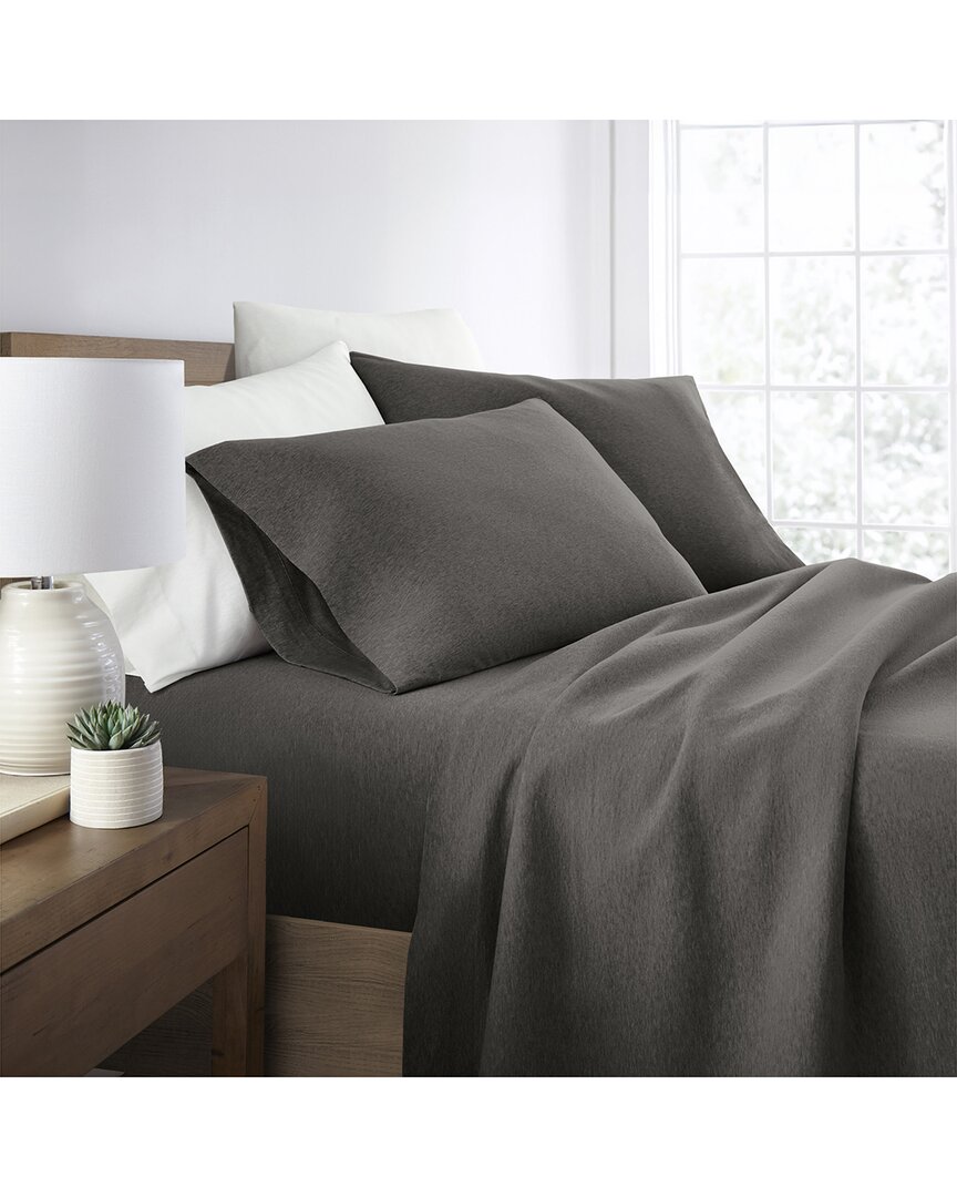 Home Collection 4pc Cotton Jersey Knit Sheet Set In Gray