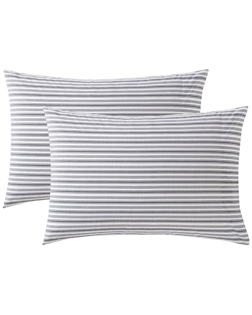Nautica Coleridge Stripe Percale Pillowcase Set In Grey