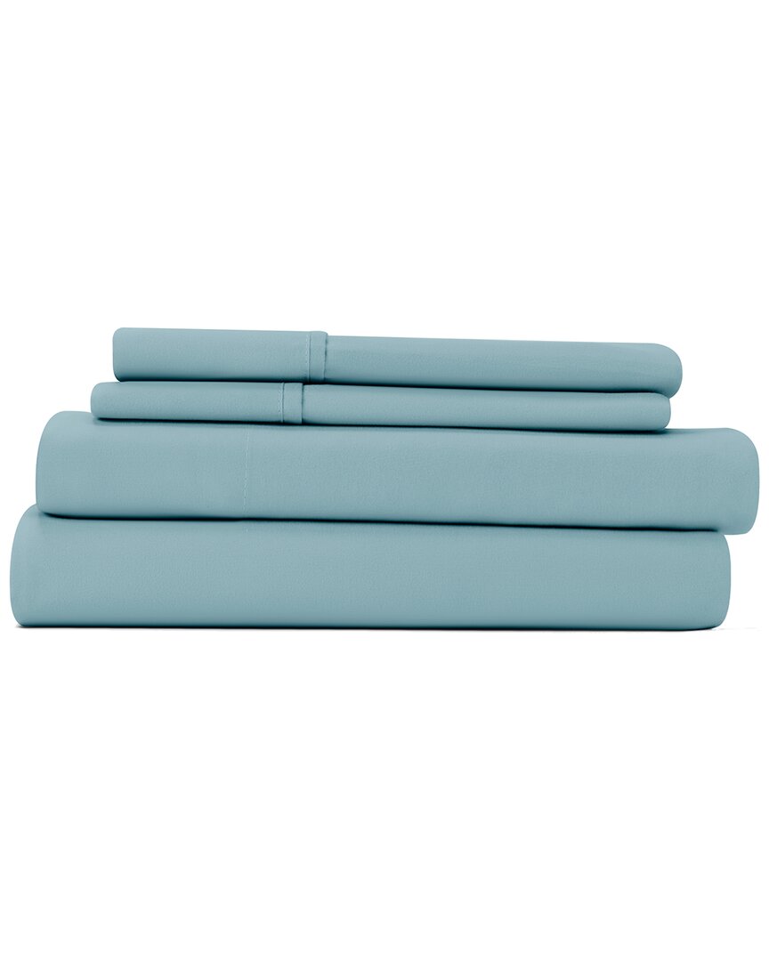 Home Collection Premium Ultra Soft 4pc Solid Bed Sheet Set In Ocean