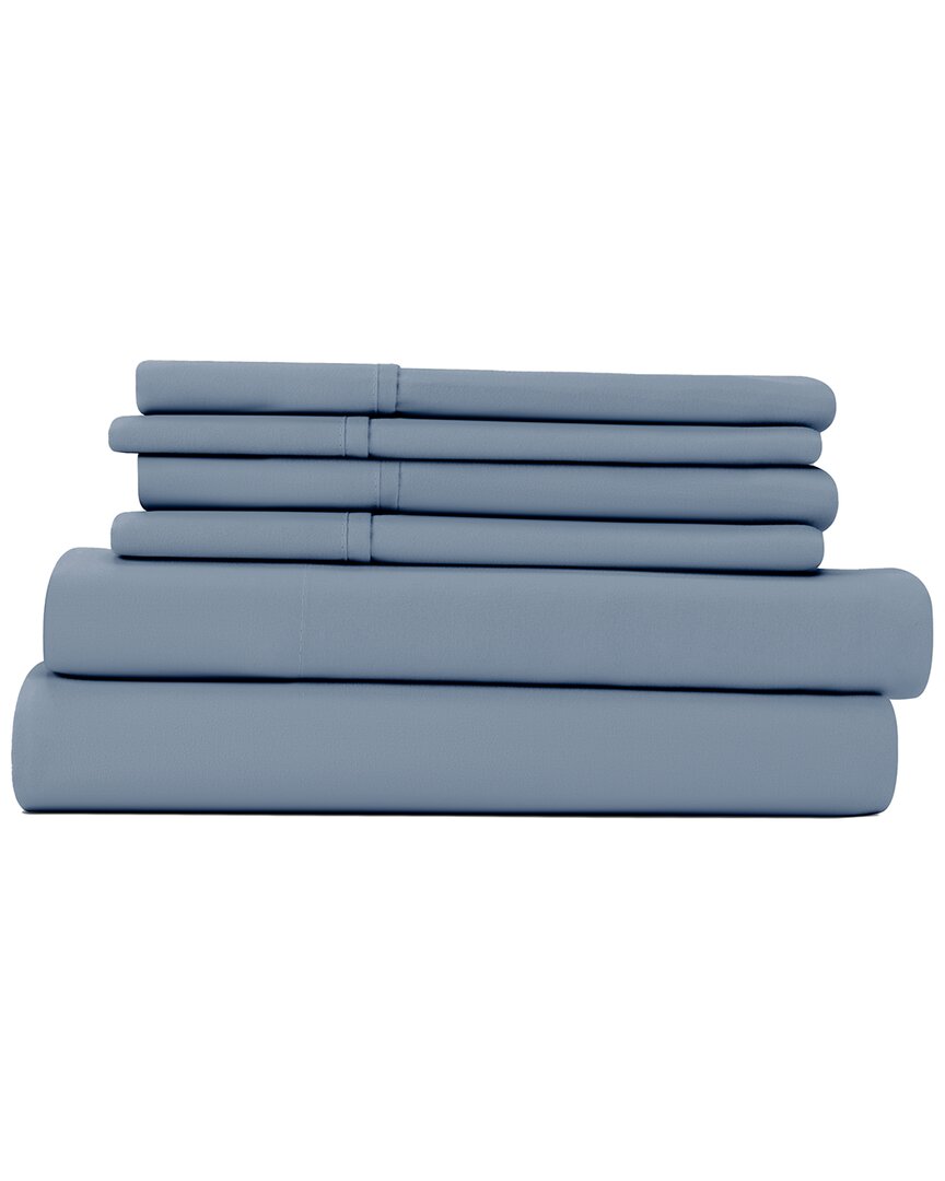 Shop Home Collection Luxury Ultra Soft 6pc Solid Bed Sheet Set In Grey