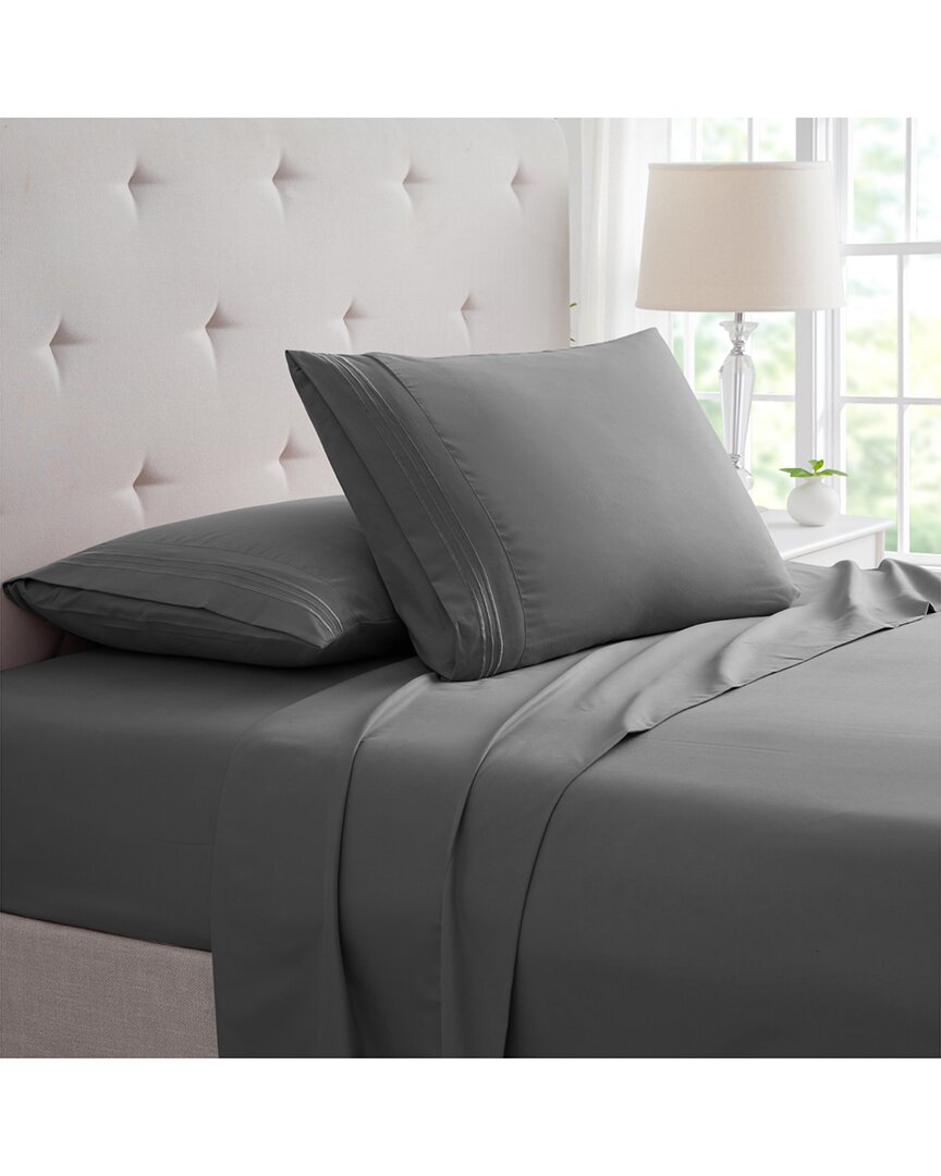 Bamboo Comfort Bamboo 4 Piece Luxury 3 Line Embroidered Sheet Set
