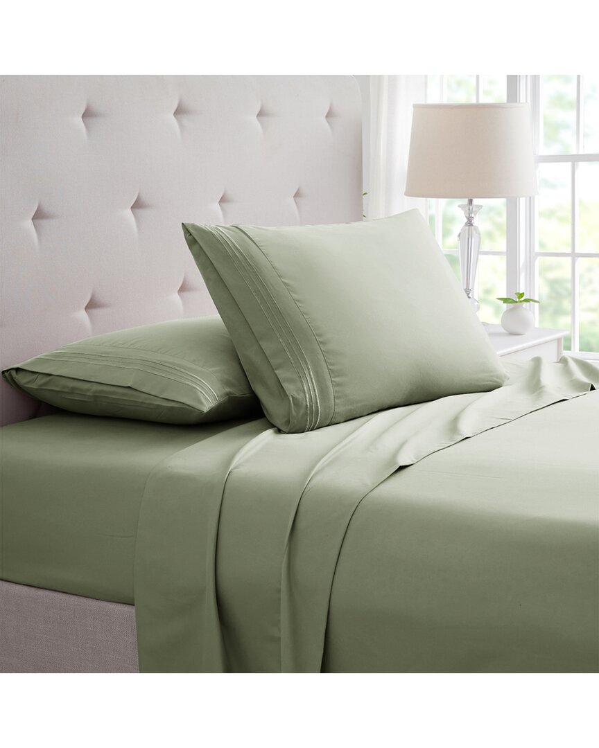 Bamboo Comfort Bamboo 4 Piece Luxury 3 Line Embroidered Sheet Set