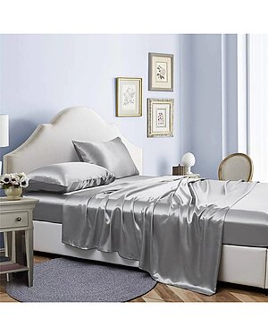 Bibb Home Silky Satin 4pc Sheet Set