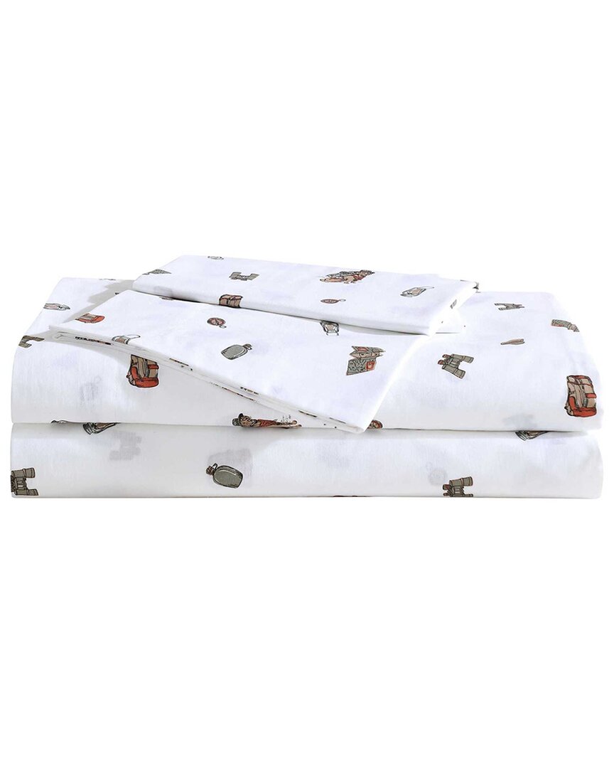 Eddie Bauer 200 Thread Count Buddy Camping Allover Cotton Percale Sheet Set