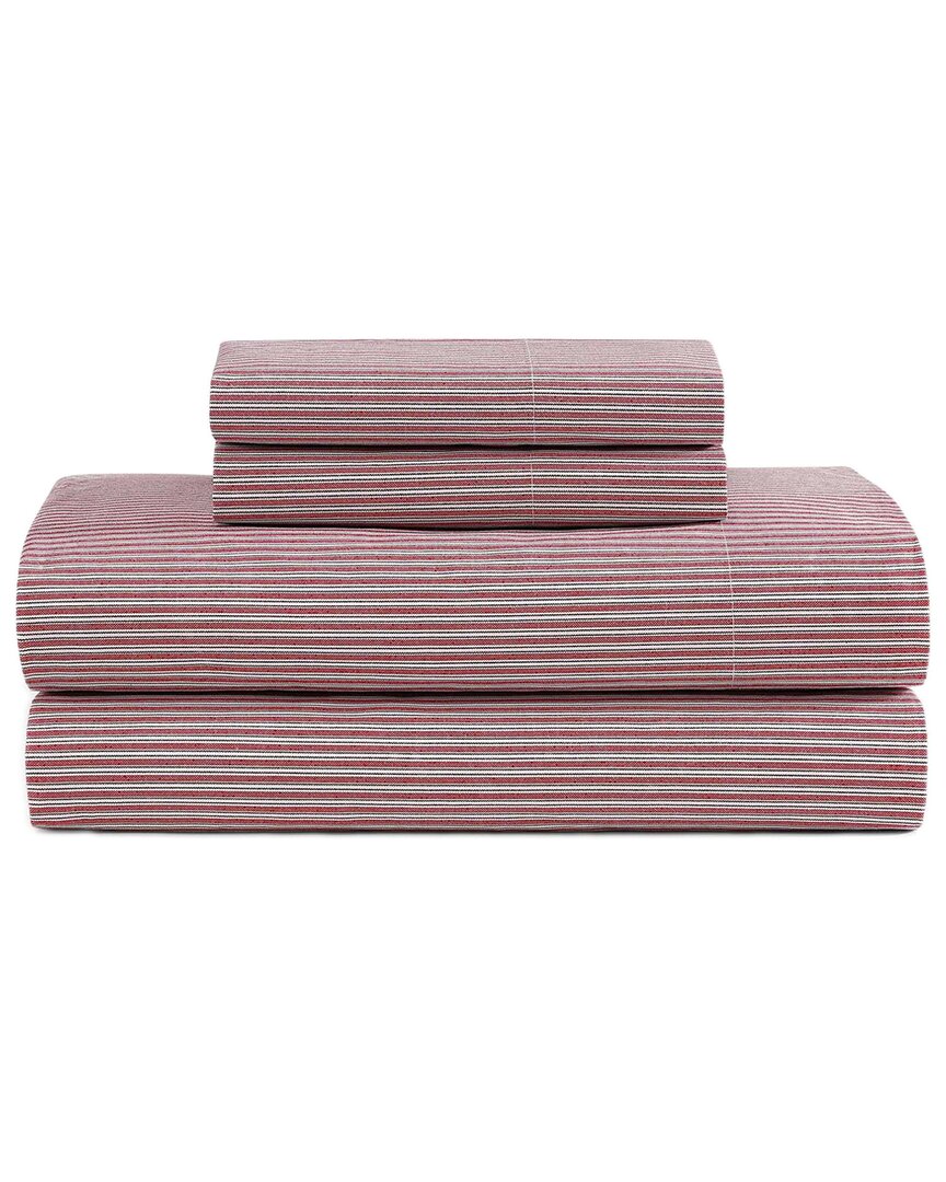 Tommy Hilfiger 200 Thread Count Highland Ticking Stripe Cotton Percale Sheet Set
