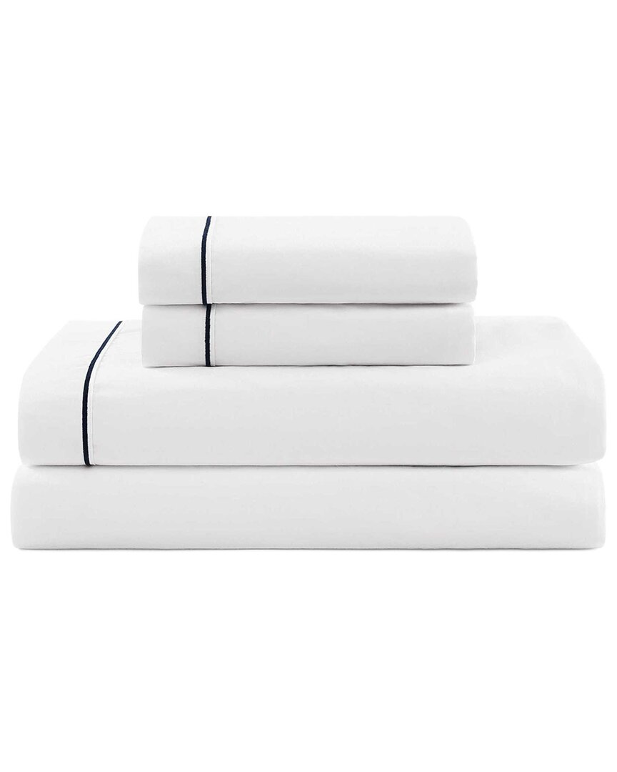 TOMMY HILFIGER TOMMY HILFIGER 200 THREAD COUNT SOLID COTTON PERCALE SHEET SET 