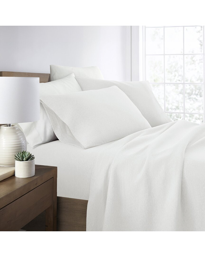 Home Collection 4pc Cotton Jersey Knit Sheet Set In White