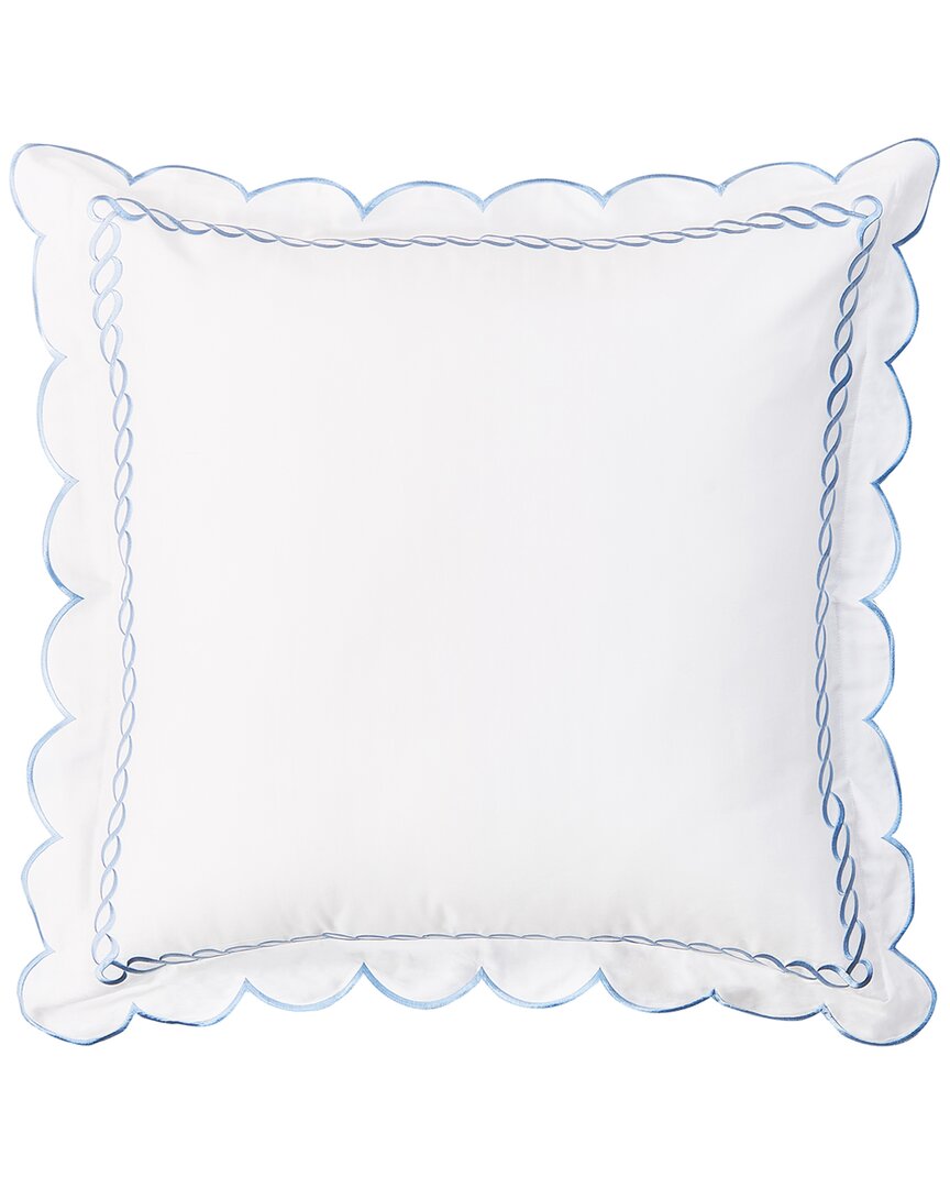 Melange Home 600 Thread Count Scallop Rope Embroidery Cotton Sheet Set In Blue
