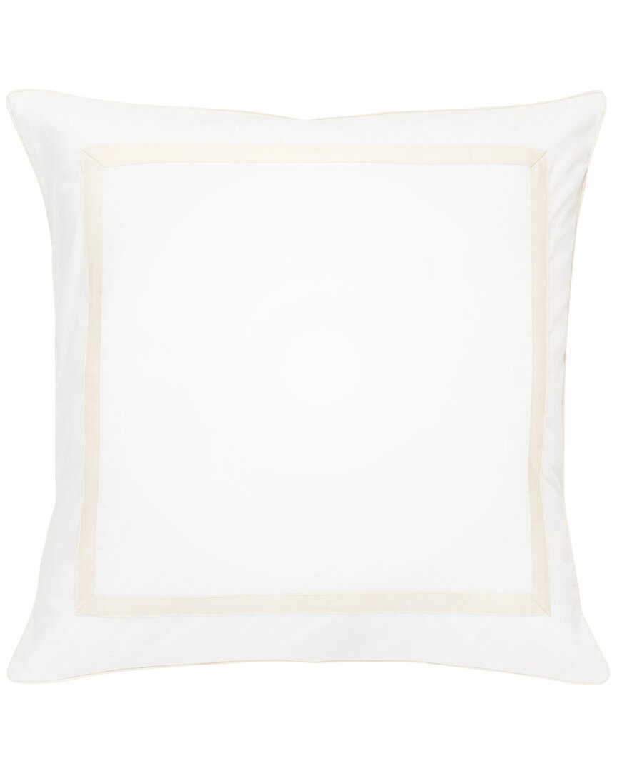 Melange Home 300 Thread Count Percale Cotton Classic Double Border Euro Shams In White