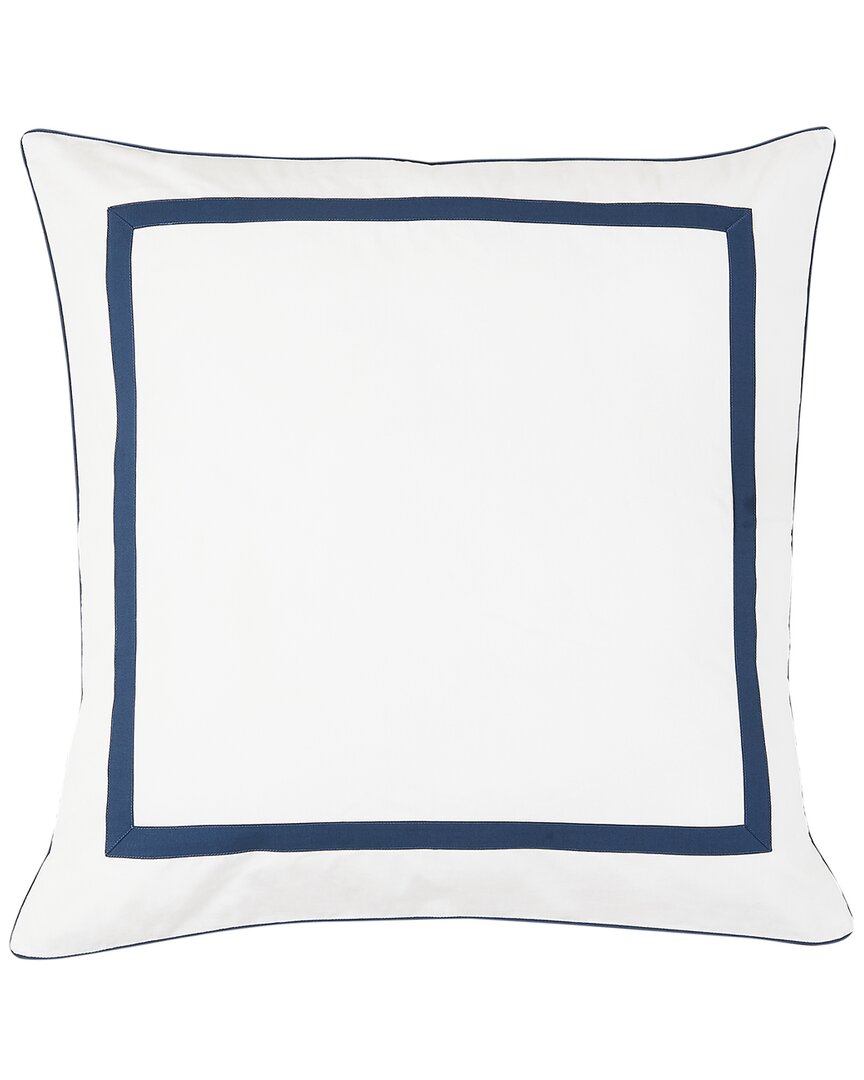 Melange Home 300 Thread Count Percale Cotton Classic Double Border Euro Shams In Navy