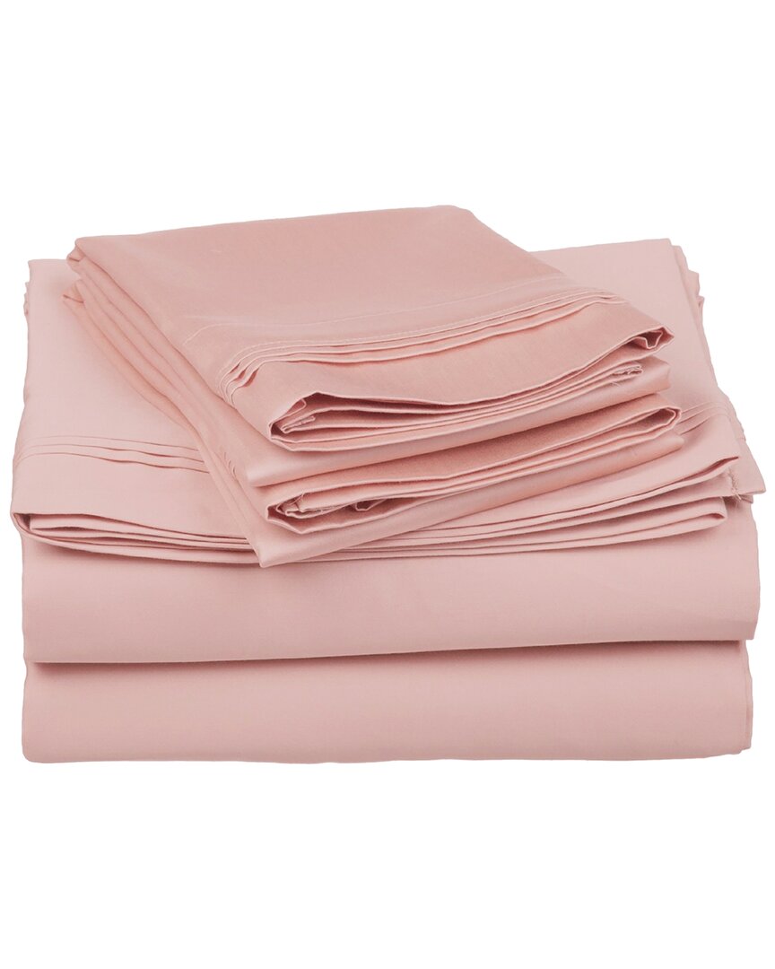 Superior Egyptian Cotton 650-thread Count Solid Deep Pocket Sheet Set In Blush