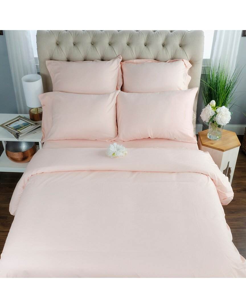 Superior Solid 300-thread Count Cotton Percale Pillowcase Set In Blush