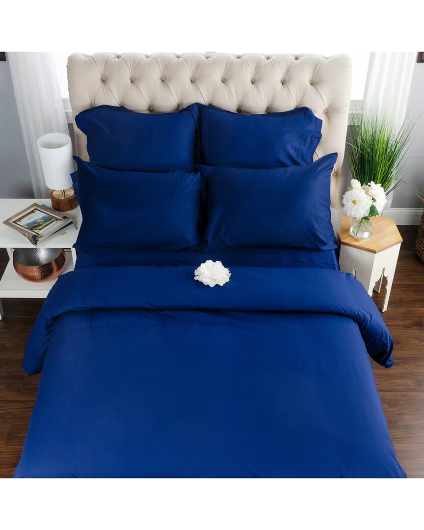 Superior Solid 300-thread Count Cotton Percale Pillowcase Set In Blue