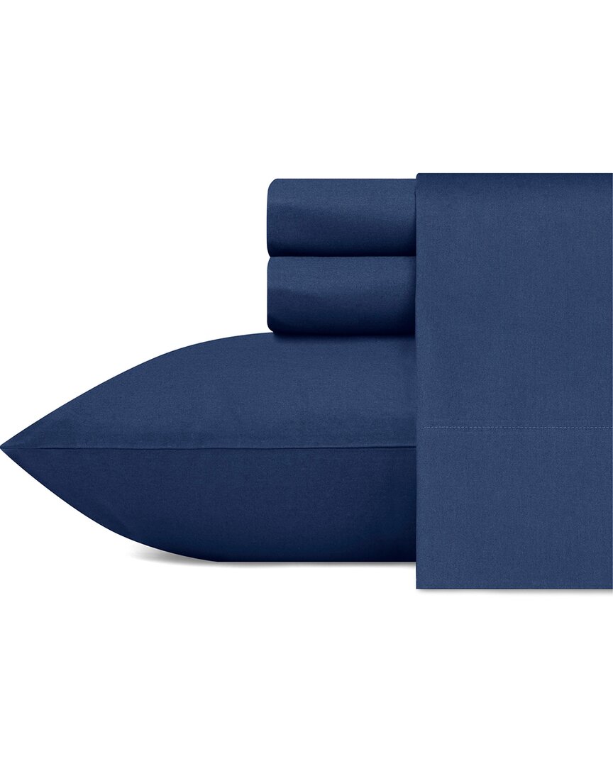 Shop Nautica Cotton Percale Sheet Set In Blue