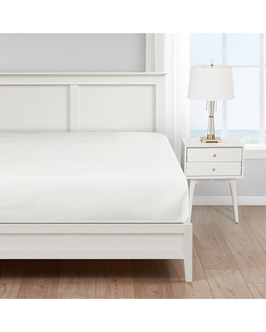 Nautica Cotton Blend Fitted Sheet In White