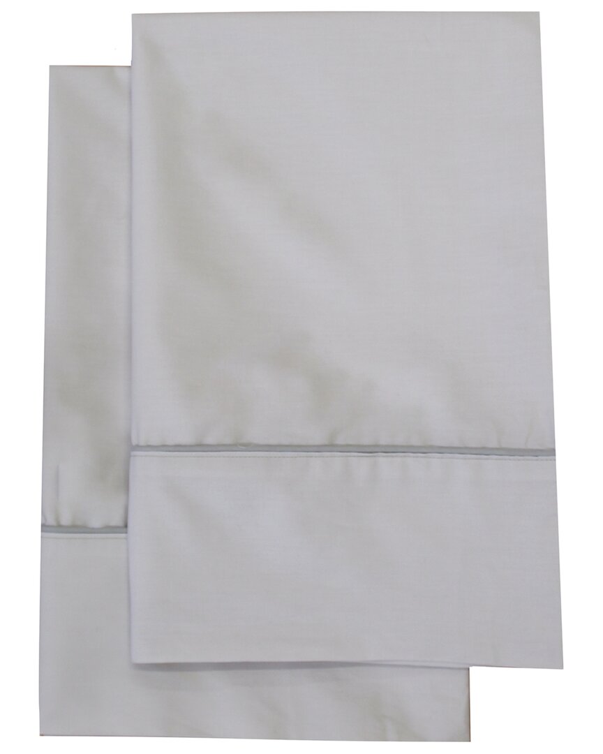 Belle Epoque Combed Cotton Percale Pillowcase Pair In Grey